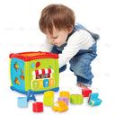 Boo&Bub Baby Activity Cube | 6 Sided Musical Shape Sorting Matching Box Cube Toy - Boo & Bub