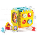 Boo&Bub Baby Activity Cube | 6 Sided Musical Shape Sorting Matching Box Cube Toy - Boo & Bub