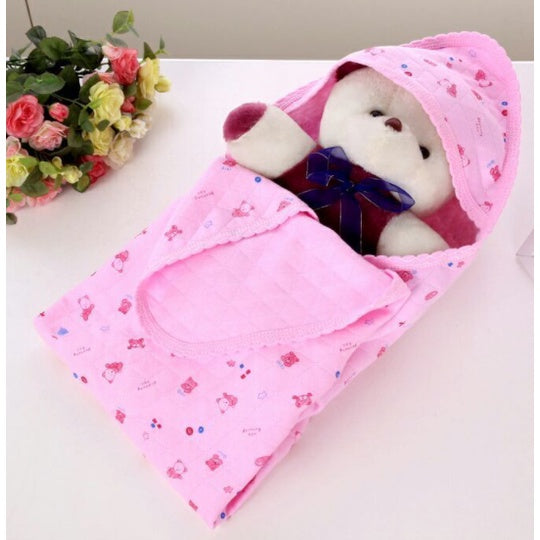 Boo&Bub Hooded Baby Blanket | Swaddle Newborn Thermal Soft Fleece Blanket Solid Bedding Set Cotton Quilt Infant Bedding - Boo & Bub