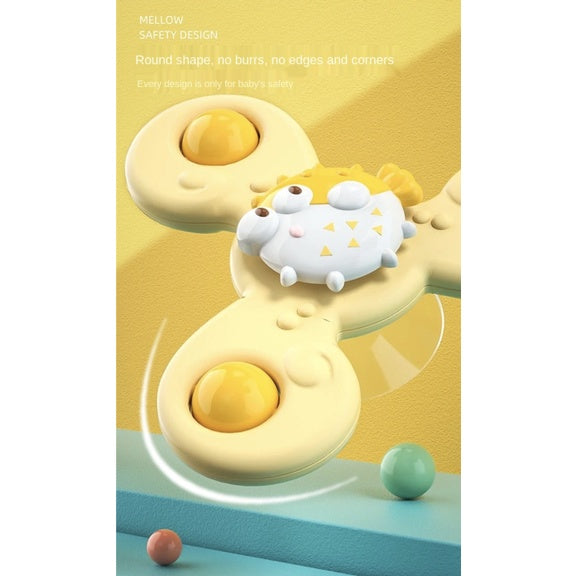 Boo&Bub Baby Spin Top Bath Toys | Boy Children Bathing Spinner Suction Cup Toy For Kids 1 To 6 Years - Boo & Bub