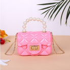 Mini Pearl Handbag | Elegant Shoulder Messenger Portable Chain Bag Girl PVC Jelly Bag Crossbody Small Square - Boo & Bub