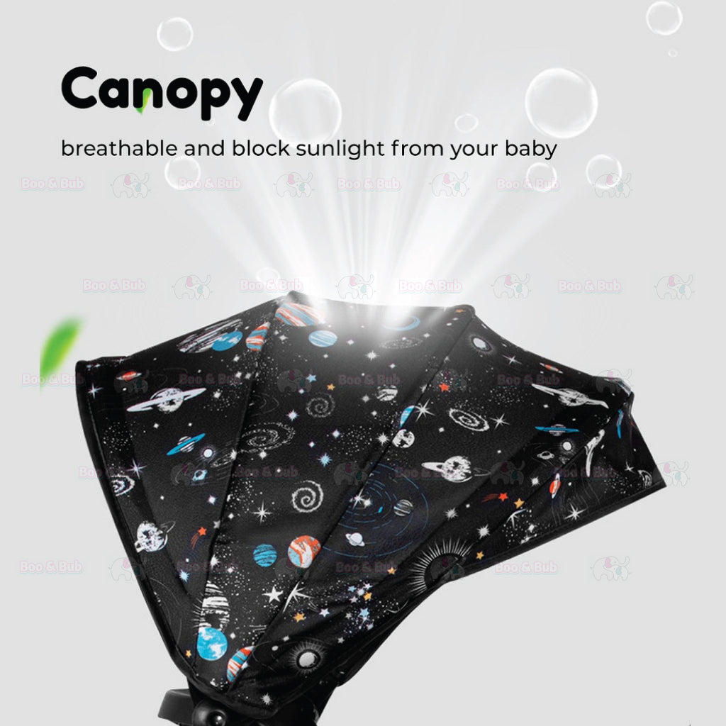 Kids Baby Magic Stroller with Adjustable Sunshade Canopy  | 4 Wheels Travel Foldable Stroller - Boo & Bub