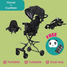 Kids Baby Magic Stroller with Adjustable Sunshade Canopy  | 4 Wheels Travel Foldable Stroller - Boo & Bub