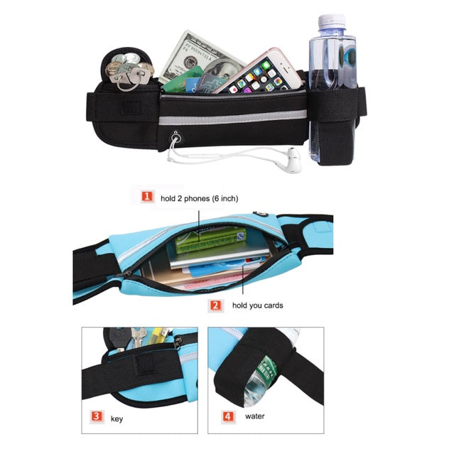 Sports Waist Bag | Waterproof running Sports Belt Gym Phone Holder Women Men Hold Water Bicycle Run Belt Waist - Boo & Bub