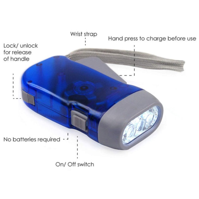 LED Hand Pressing Torch Light | Dynamo Power Wind Up Flashlight  Hand Press Crank Camping Lamp Light Outdoor Home - Boo & Bub