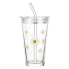 450ML Glass Cup | Juice Straw Mug with Scale Transparent Graffiti Style Kid Gift Portable Milk Drink Water Bottle - Boo & Bub