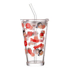 450ML Glass Cup | Juice Straw Mug with Scale Transparent Graffiti Style Kid Gift Portable Milk Drink Water Bottle - Boo & Bub