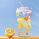 450ML Glass Cup | Juice Straw Mug with Scale Transparent Graffiti Style Kid Gift Portable Milk Drink Water Bottle - Boo & Bub