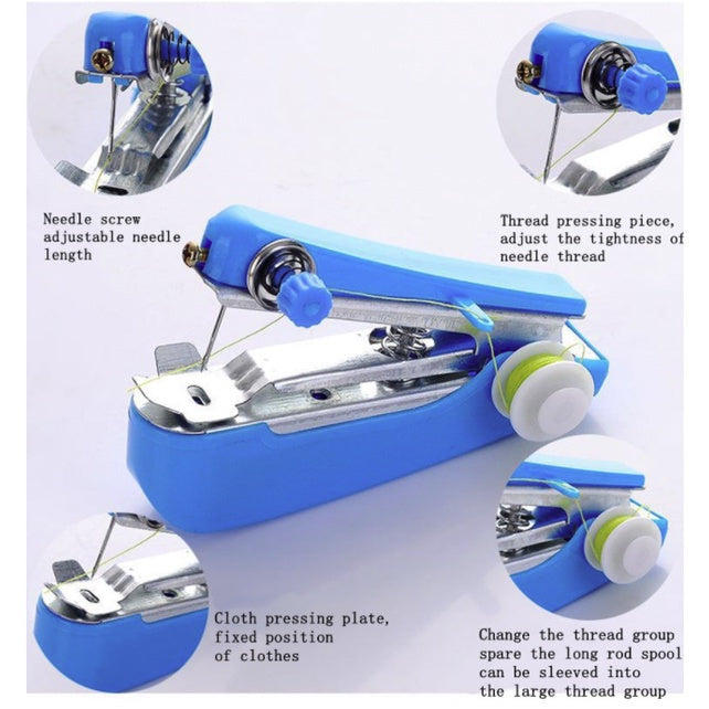 Boo&Bub Mini Sewing Machine | Portable Hand-Held Sewing Cloth Fabric Handy Electric Stitch Needlework Useful Handwork - Boo & Bub