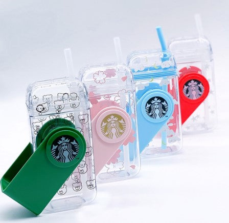 Starbucks square Rotating Cup with straw | high temperature resistant creative viral tumbler 星巴克 - Boo & Bub