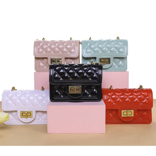 Mini Sling Handbag | Elegant Shoulder Messenger Portable Chain Bag Girl PVC Jelly Bag Crossbody Small Square - Boo & Bub