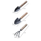 3 PCS  Mini Garden Tools |Small Multifunction Shovel Rake Spade with Nonslip Wooden Handle Household Potted Flower - Boo & Bub