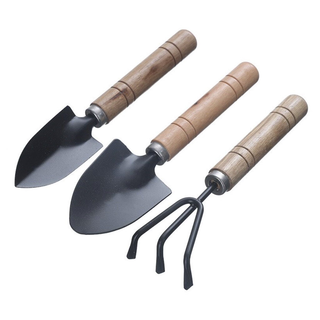 3 PCS  Mini Garden Tools |Small Multifunction Shovel Rake Spade with Nonslip Wooden Handle Household Potted Flower - Boo & Bub