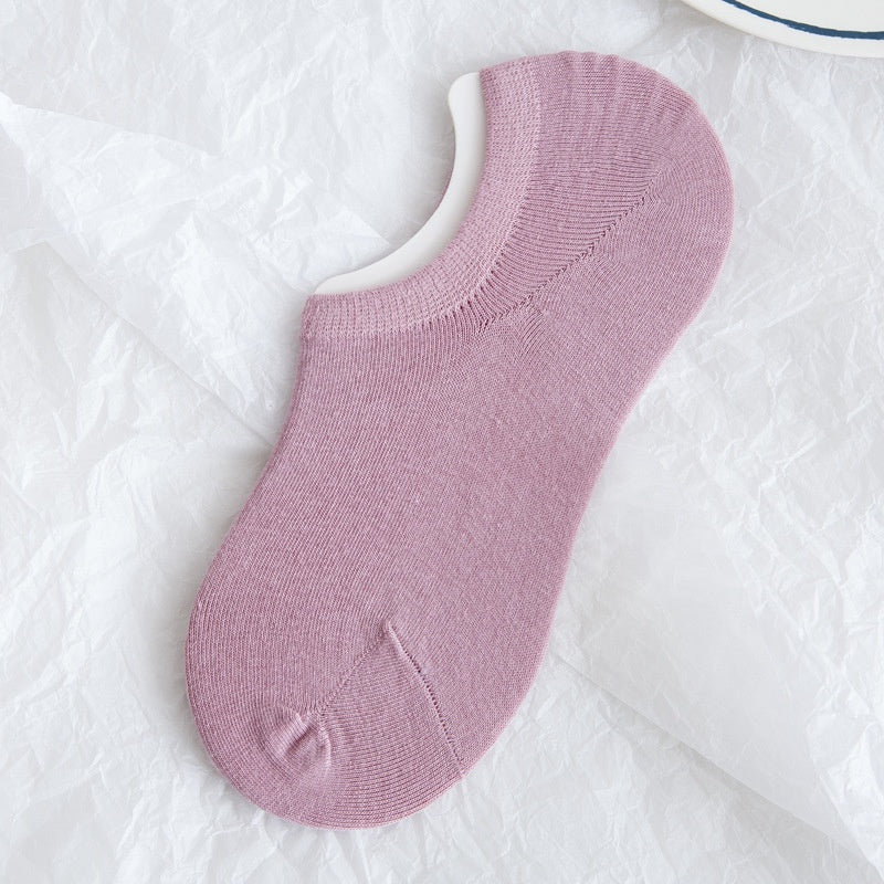 1 Pair Boat Sock | Solid Color Summer Low Cut Non Slip Silicone Back Sock - Boo & Bub