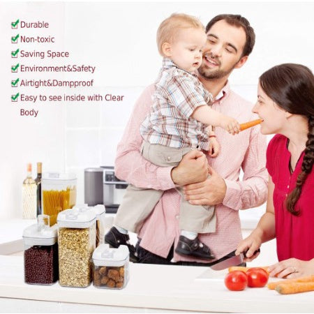 Boo&Bub Airtight Food Storage Containers with Lids | BPA Free Clear Plastic Cereal Storage - Boo & Bub
