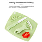 3pcs Travel Set Ceramic Knife Set | Fruit/Vegetable Peeler Mini Cutting Board Colorful - Boo & Bub