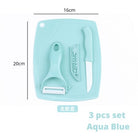 3pcs Travel Set Ceramic Knife Set | Fruit/Vegetable Peeler Mini Cutting Board Colorful - Boo & Bub