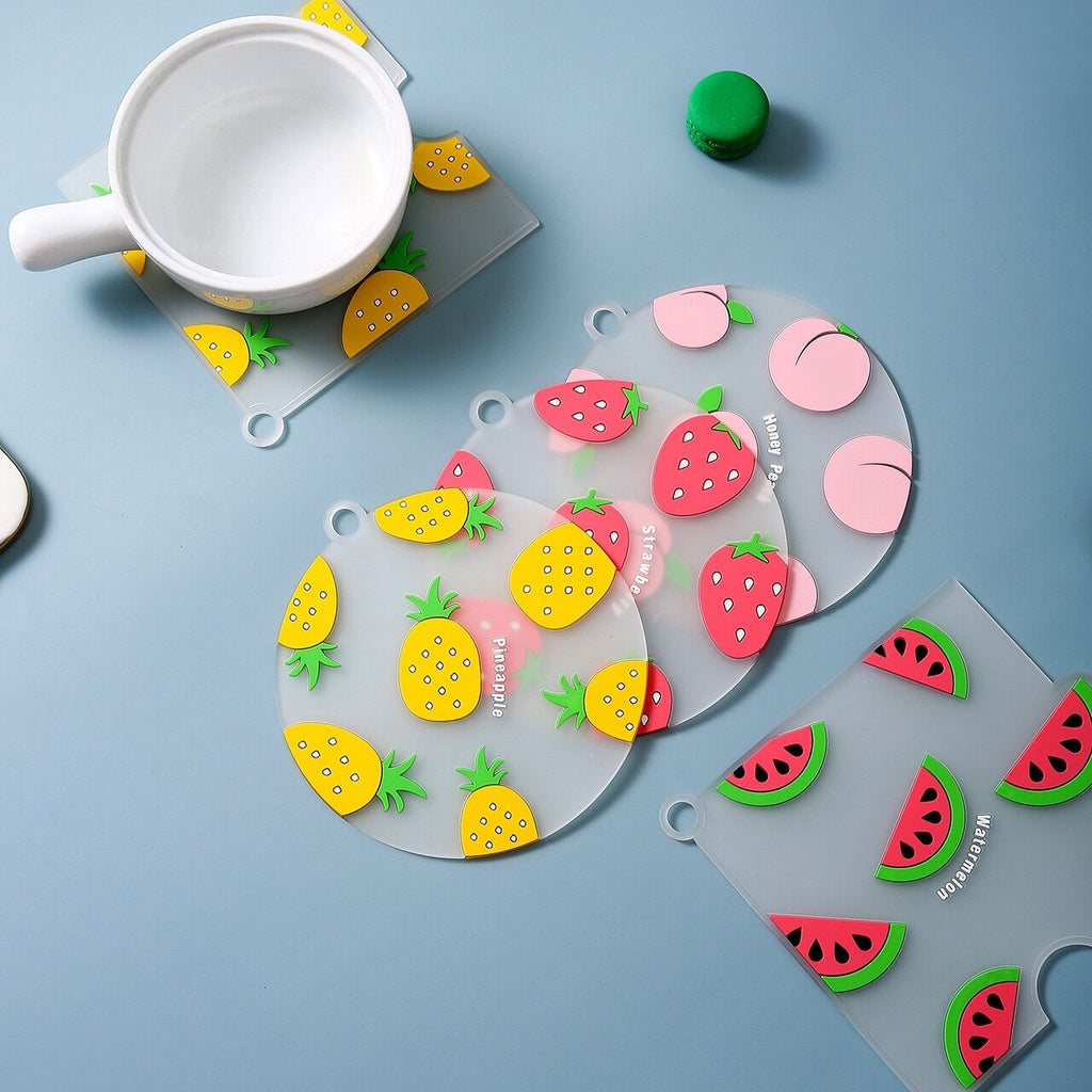 Pot Coasters | Fruit Design Silicone Heat Insulation Pad / Meal High Temperature Table Mat with Anti-scald - Boo & Bub