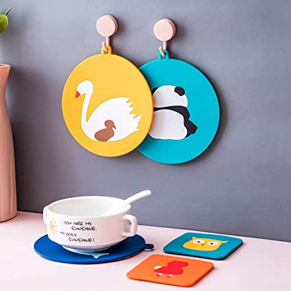 Cartoon Coaster | Heat-resistant Table Mat Bowl | Silicone Coaster Non-slip Desk Decoration Mat - Boo & Bub