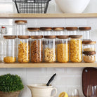 Airtight Canister Clear Jars | Good Quality Glass Food Storage Coffee Tea Storage Jar Can with Wood Lids - Boo & Bub