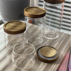 Airtight Canister Clear Jars | Good Quality Glass Food Storage Coffee Tea Storage Jar Can with Wood Lids - Boo & Bub