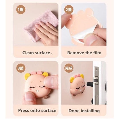 Rubber Stopper |  Wall Protector Self Adhesive Rubber Door Stopper Handle Guard Anti Hit Bumper Pemegang - Boo & Bub
