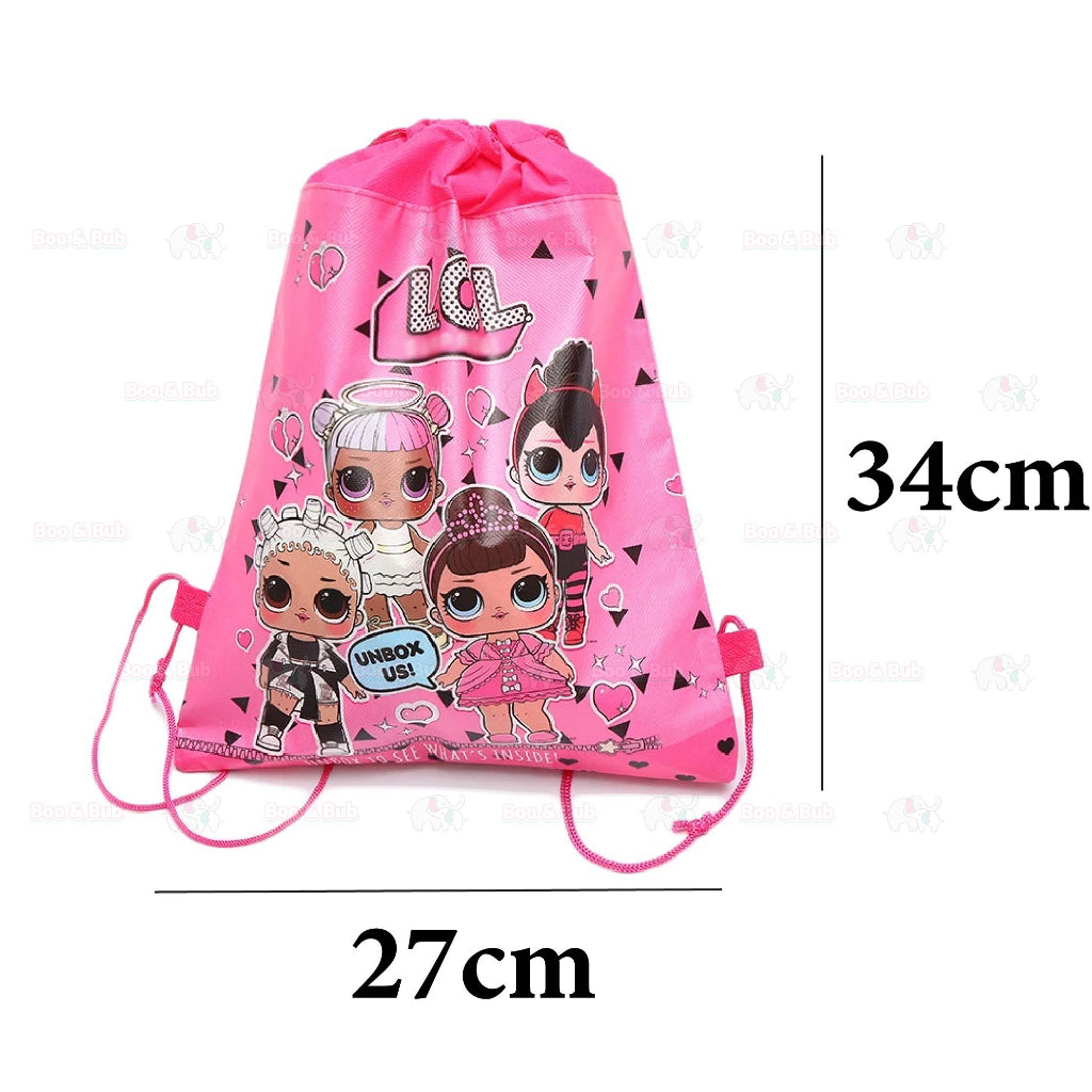 Cartoon Drawstring Pocket Storage Bag | Little Girl Party Decorate Gift Accessories Kids Toys Christmas Gifts - Boo & Bub