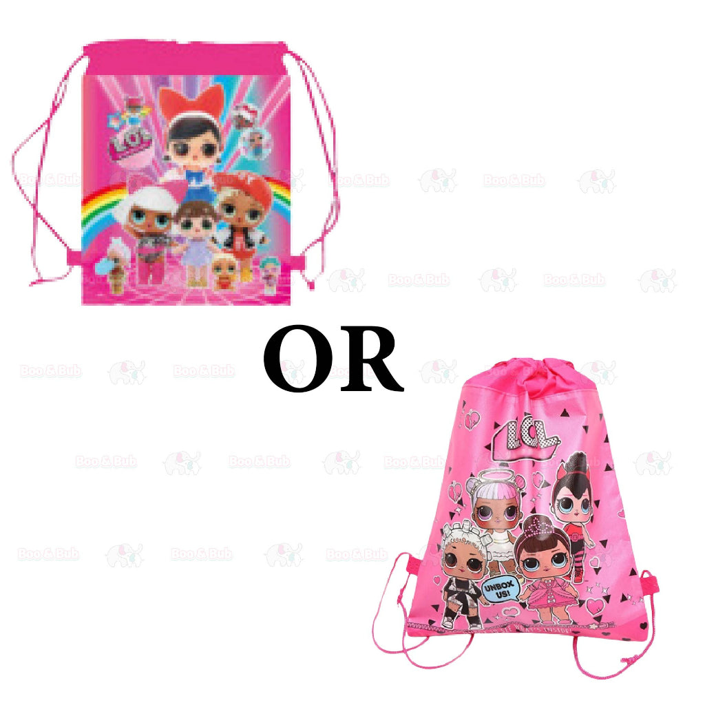 Cartoon Drawstring Pocket Storage Bag | Little Girl Party Decorate Gift Accessories Kids Toys Christmas Gifts - Boo & Bub