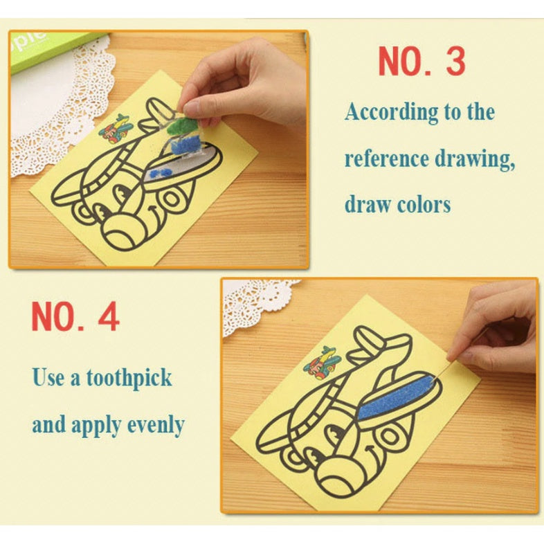 Creative DIY Sand Painting | Kid Montessori Toy Children Crafts Art Drawing Paper Educational Toy - Boo & Bub
