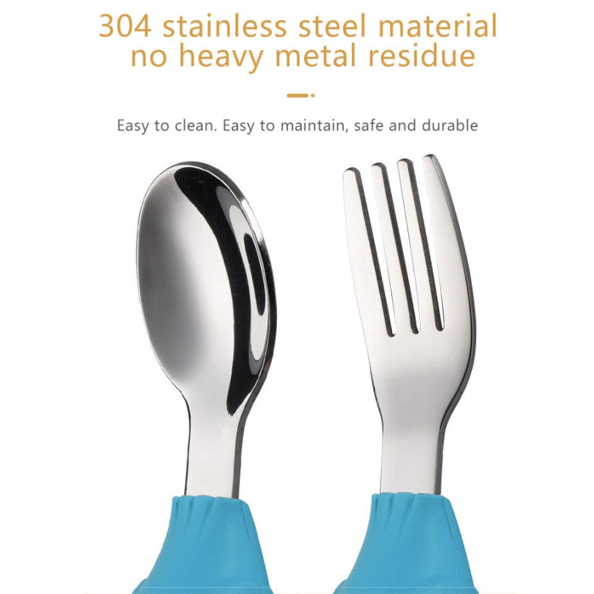 2PCS Soft Silicone Baby Spoon Set | Baby Infact Tableware Feeding Dishes Tableware For Kids Learn To Eat Training - Boo & Bub