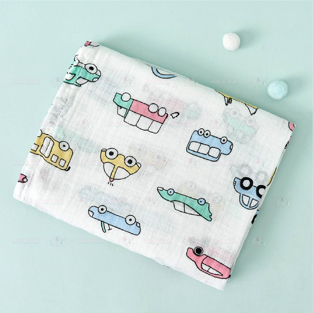 Newborn Baby Muslin Swaddle | Infant bamboo Soft Cloth Nursing Towel Blanket | Kain Lampin Kain Selimut Kain Bedung - Boo & Bub
