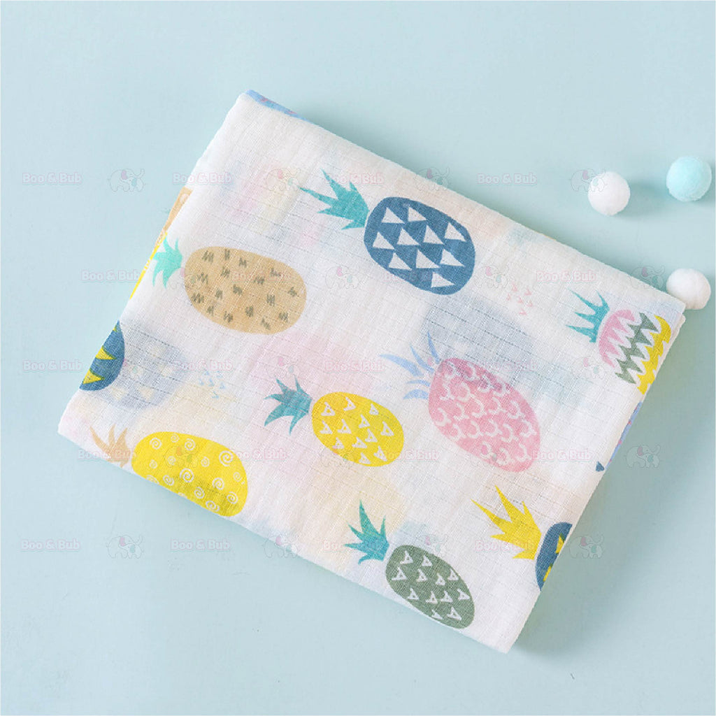 Newborn Baby Muslin Swaddle | Infant bamboo Soft Cloth Nursing Towel Blanket | Kain Lampin Kain Selimut Kain Bedung - Boo & Bub