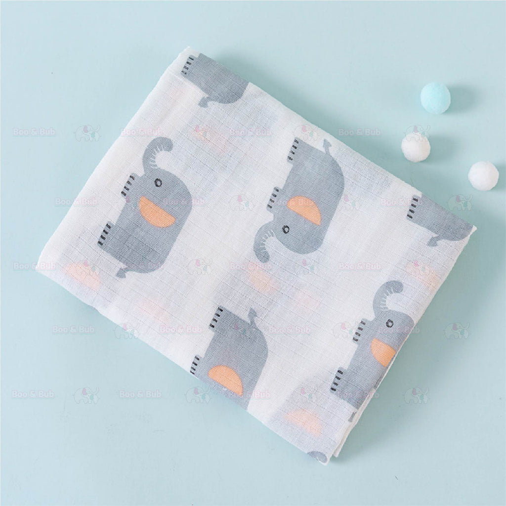 Newborn Baby Muslin Swaddle | Infant bamboo Soft Cloth Nursing Towel Blanket | Kain Lampin Kain Selimut Kain Bedung - Boo & Bub