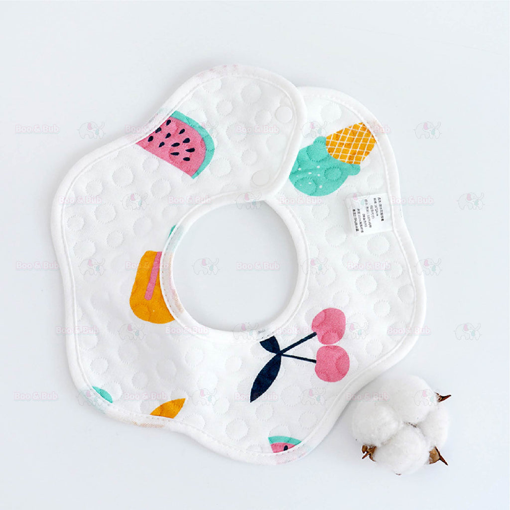 Flower Bib | Petal Pure Cotton Saliva Towel Newborn Comfort Infant Toddler Feeding Apron Soft Washable Bibs - Boo & Bub