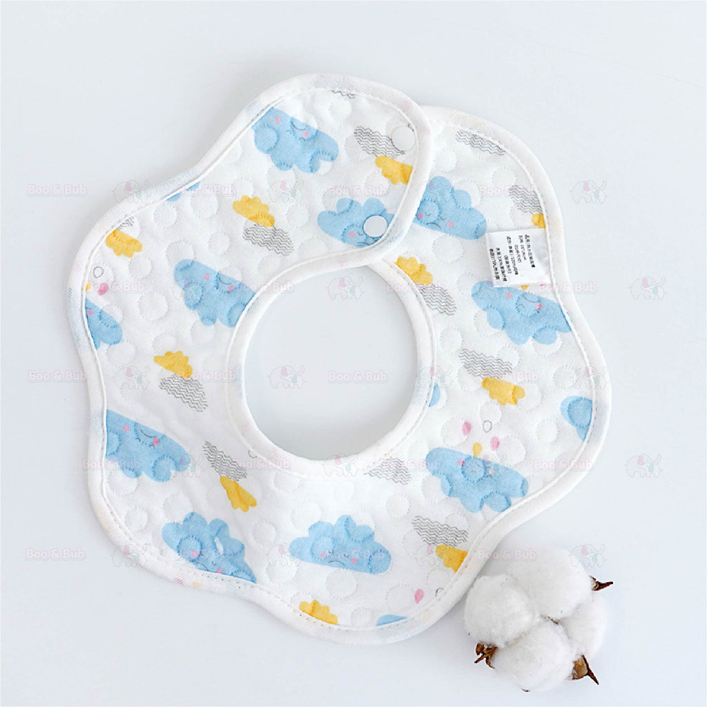 Flower Bib | Petal Pure Cotton Saliva Towel Newborn Comfort Infant Toddler Feeding Apron Soft Washable Bibs - Boo & Bub