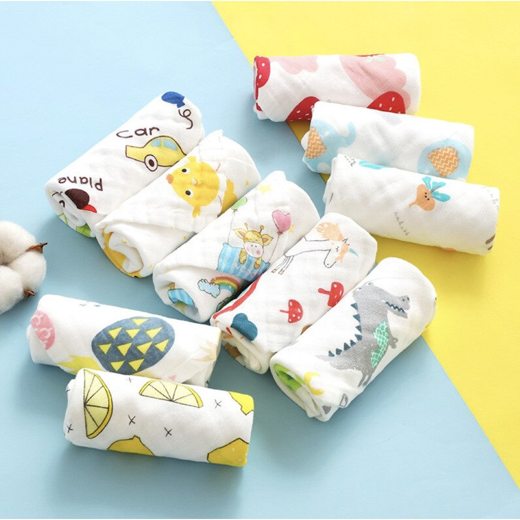 Baby Cotton Soft Six Layers Handkerchief | Newborn Toddler Soft Bath Gauze Feeding Kids Wash 手帕 - Boo & Bub