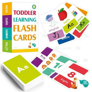 Learning Flash Cards with Erasable Pen | English Kids Educational Toys Alphabet Number Early Learning Flashcard - Boo & Bub