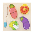 Boo&Bub Wooden Food Cooking Simulation | Tableware Children Kitchen Pretend Play Toy Fruit Vegetable Pizza Cutting - Boo & Bub