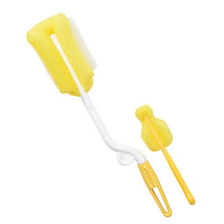 3 Pcs Baby Feeding Bottle Cleaning Brushes Set | Rotary Handle Milk Bottle Washing Nipple Cleaner Soft Silicone - Boo & Bub